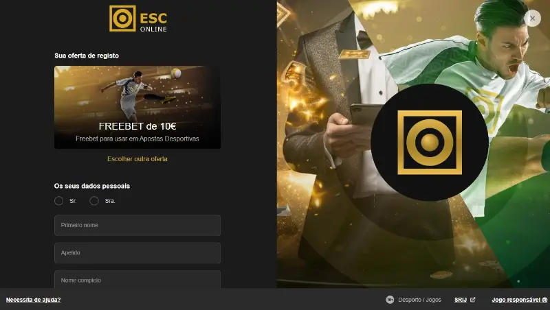 Ativar o bónus de registo na ESC Online