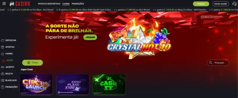 Página de jogos crash no Plcard Casino