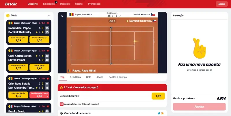 Stream indospinível na Betclic TV