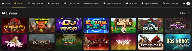 Categorias do jogos no casino da ESC Online