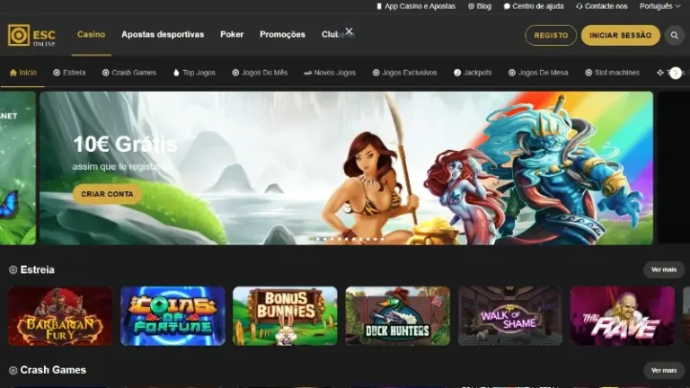 Página de casino da ESC Online