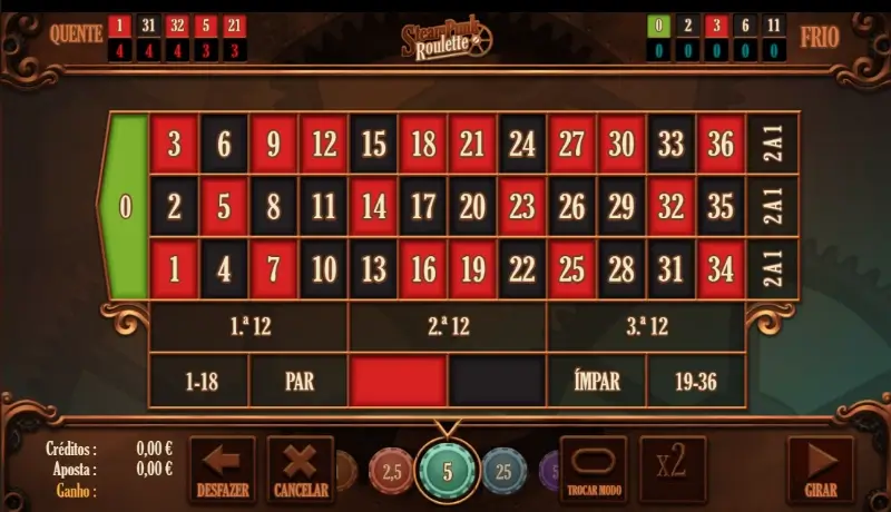 Jogo de roleta no casino da ESC Online