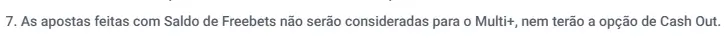 Restrição de cash out nas freebets da Betclic