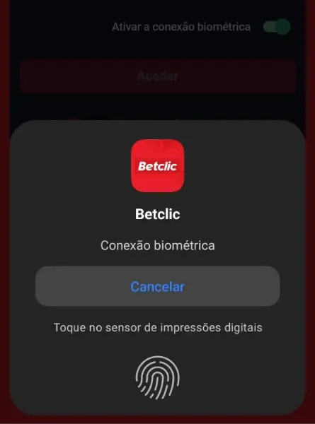 Login com biometria na aplicação da Betclic