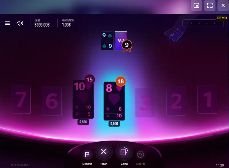Jogo neon blackjack 7
