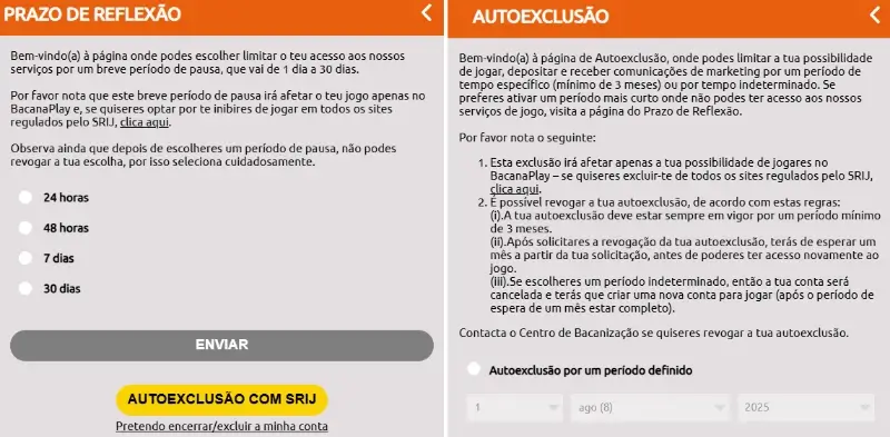Reflexão e autoexclusão da Bacana Play
