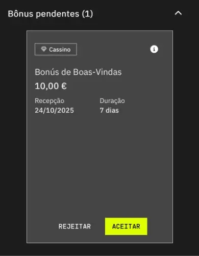 Ativar os bónus na VERSUSbet App