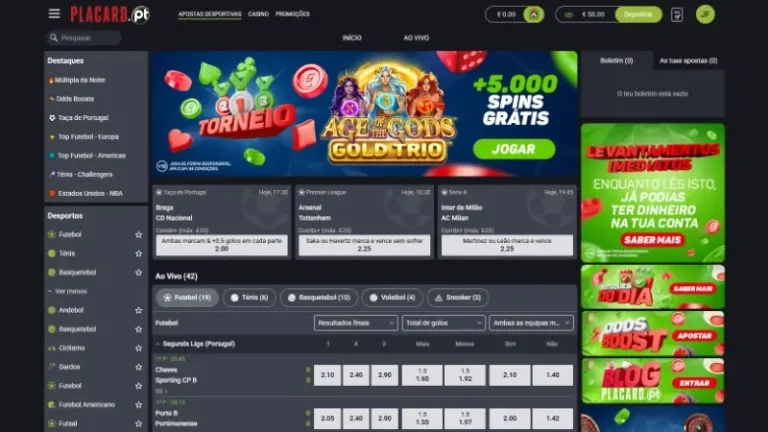 Página inicial do Placard online